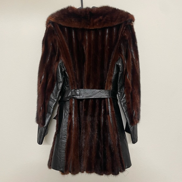Mahogany Genuine Mink Fur Coat - Picture 2 of 5